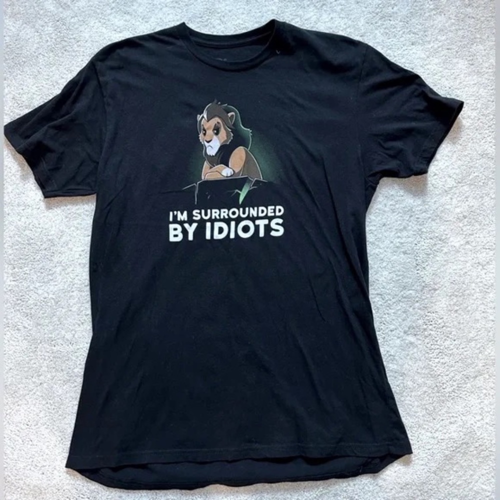 Disney Lion King “I’m Surrounded by Idiots” Scar Graphic Shirt Men’s Size XL New